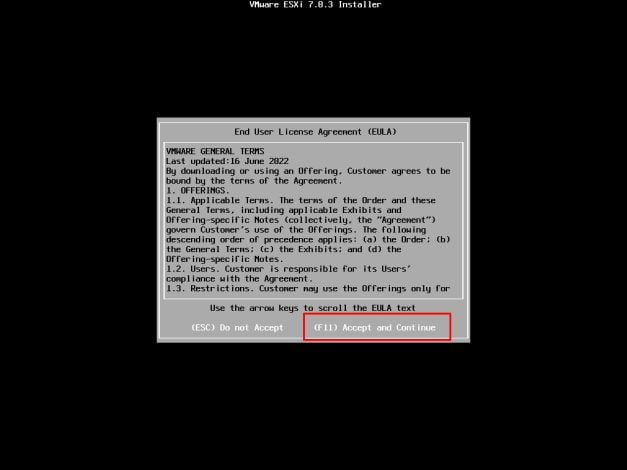 How-to: Install and Configure VMware ESXi 7.0 | Best Practices | 20 ESXI EULA