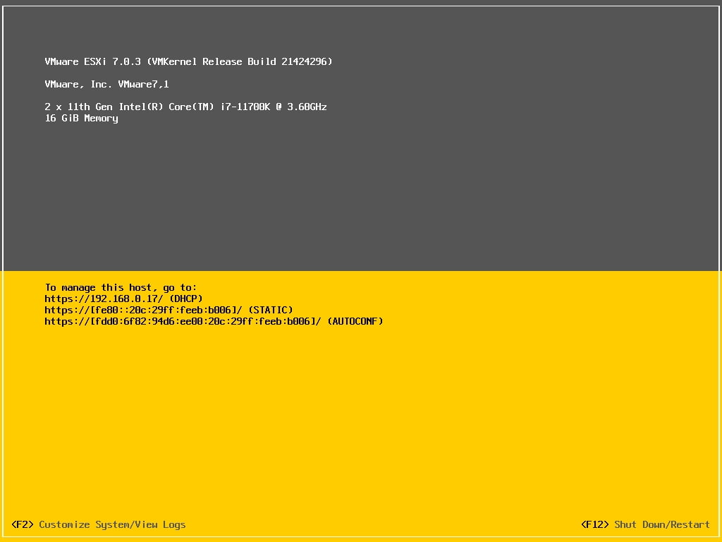 How-to: Install and Configure VMware ESXi 7.0 | Best Practices | 26 ESXI Installition finish